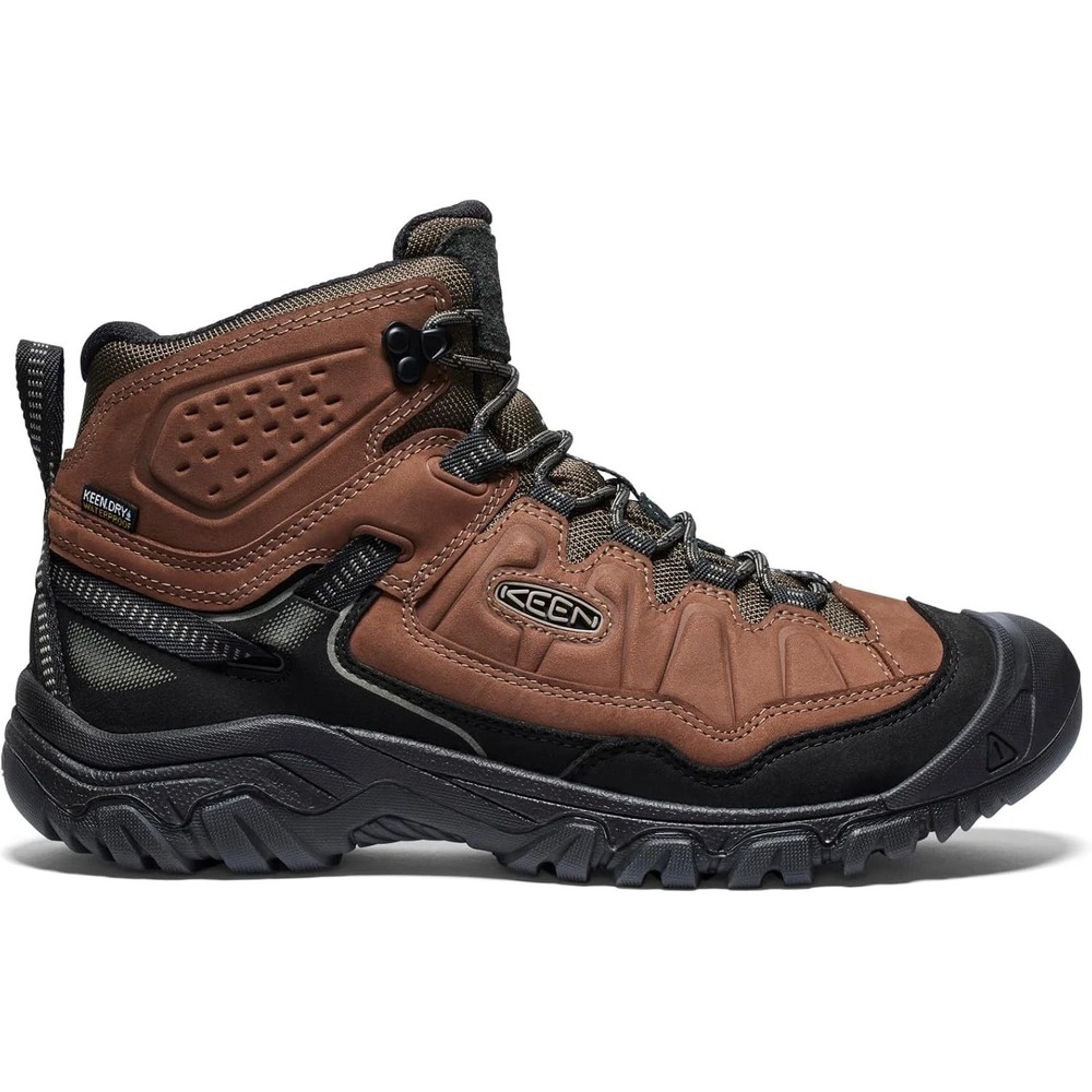 KEEN TARGHEE IV MID WP Mens Size 9.5 Bison/Black Hiking Boots Shoes Waterproof